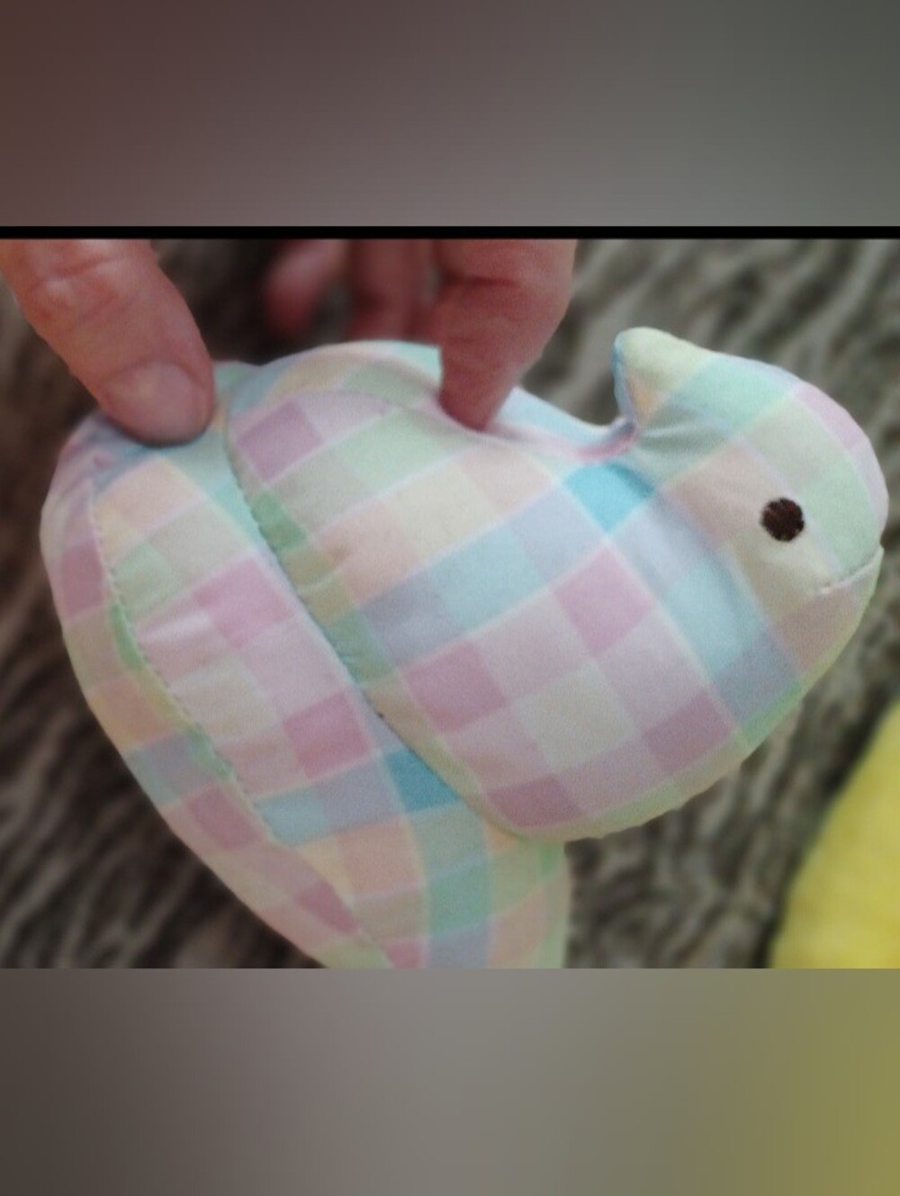 Pastel Check Small Pet Plush Toy - Multicolor Plaid Chirp Chick Peep